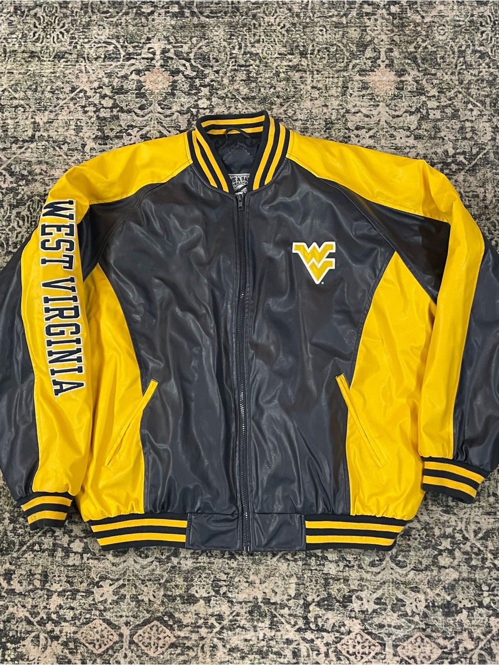 Steve & Barrys West Virginia Mountaineers Jacket Blue Yellow Men’s Size XL